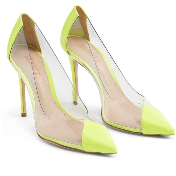 SCHUTZ Shoes - SCHUTZ CENDI HIGH HEEL POINTED TOE NEON YELLOW 7.5